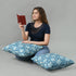 Cozy home setup with hand-printed cotton pillow set