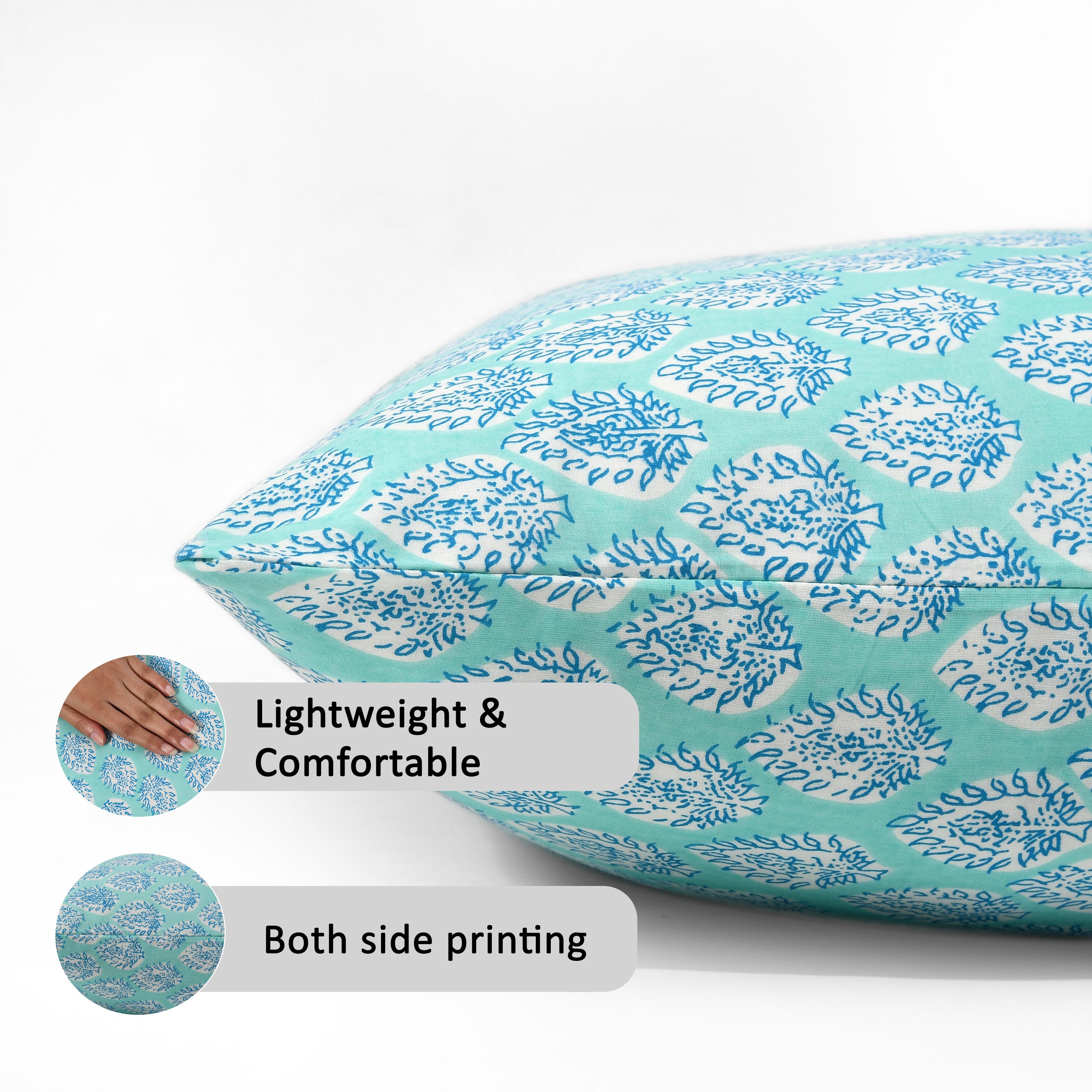 Reversible boho pillow covers with double-sided print design