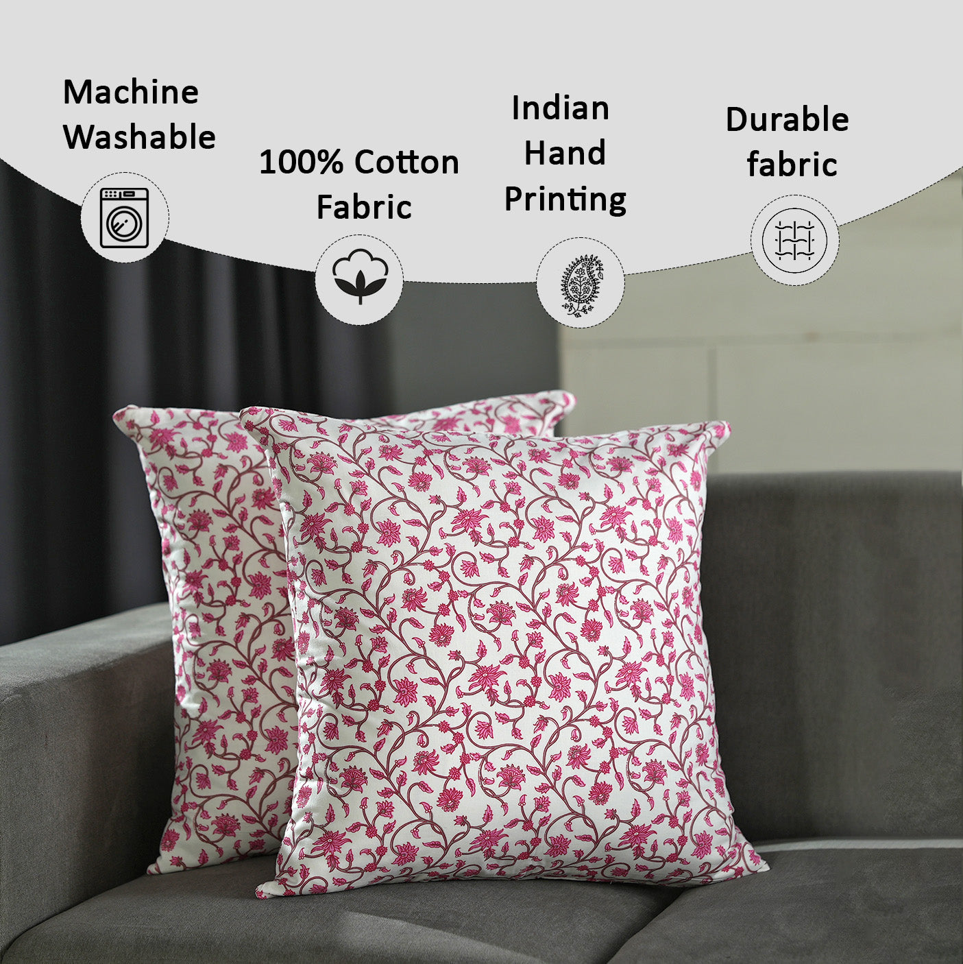 Durable, machine-washable boho pillow covers that soften with each wash