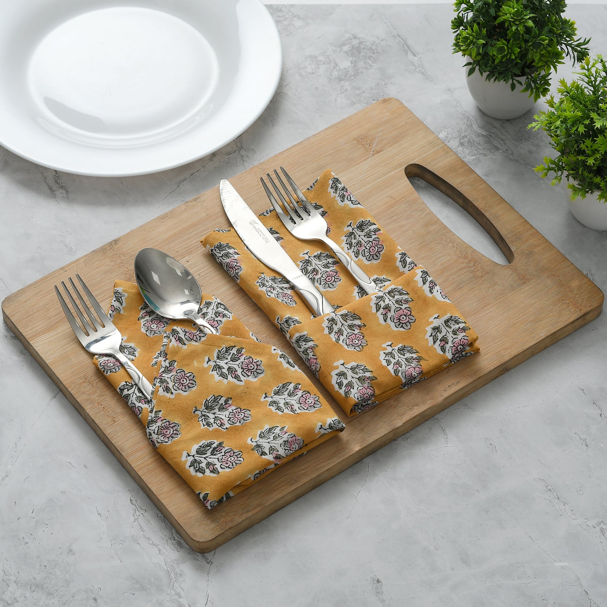 Cotton Cloth Napkins - Yellow Citrine