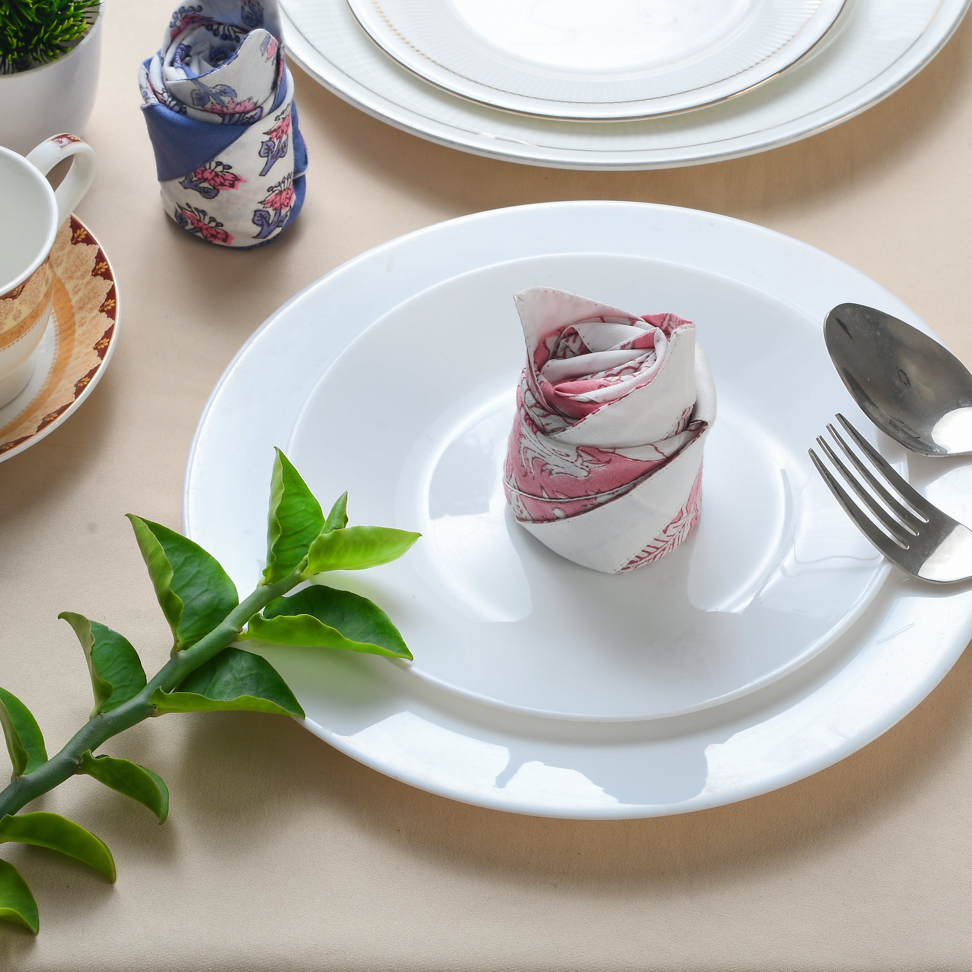 Cotton Cloth Napkins - Plain Border Mix