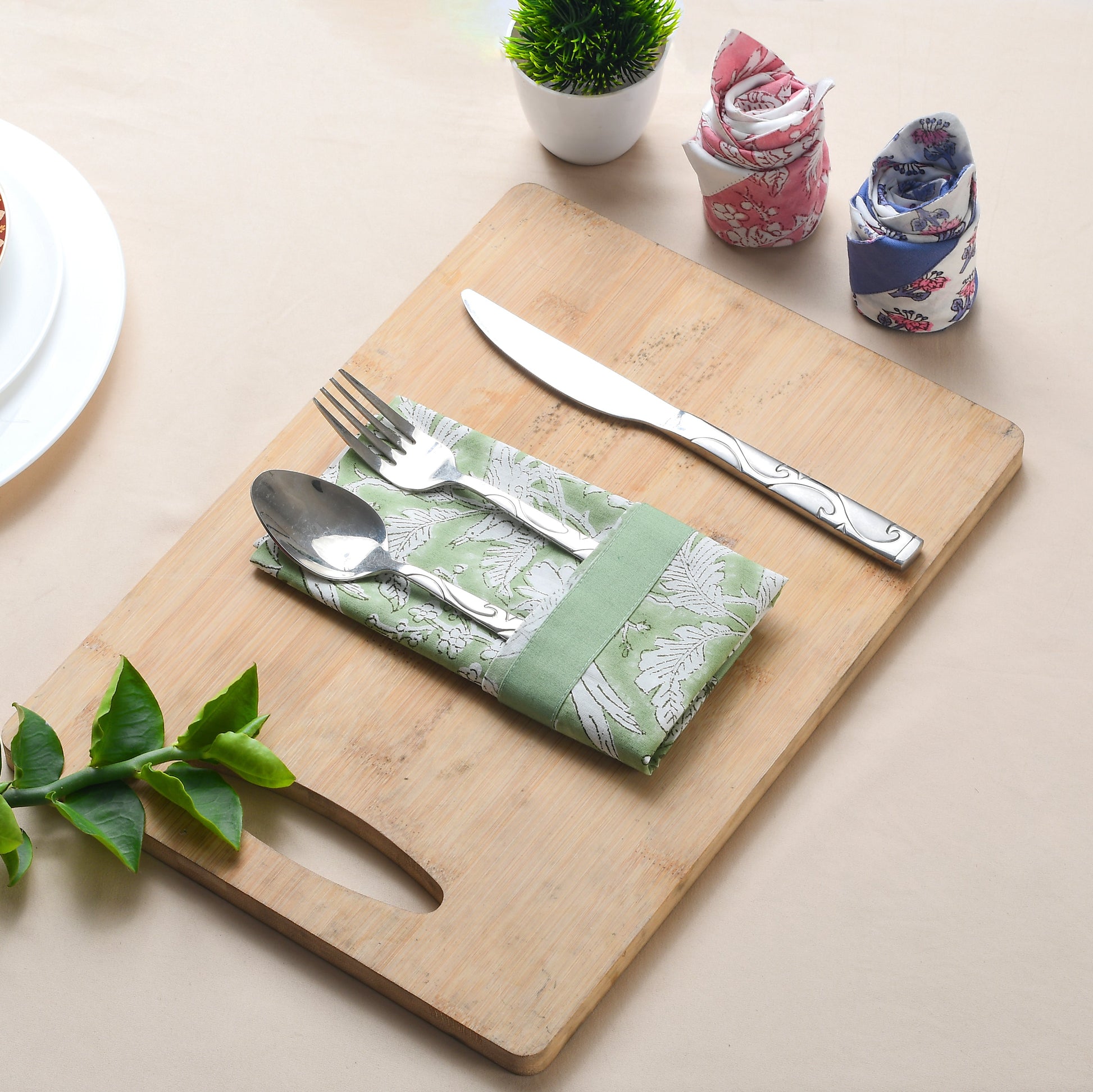 Cotton Cloth Napkins - Plain Border Mix