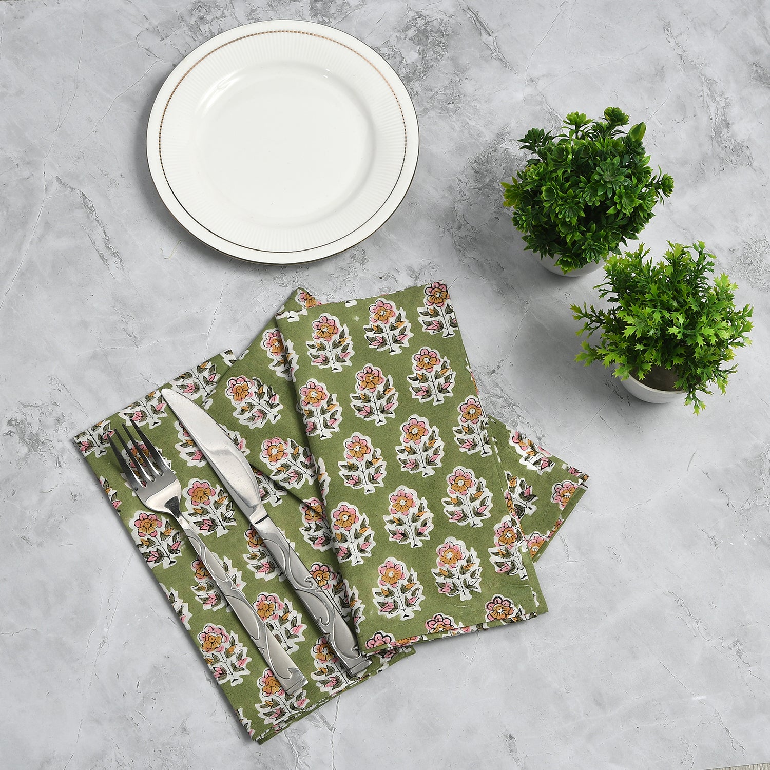 Cotton Cloth Napkins - Jade Green