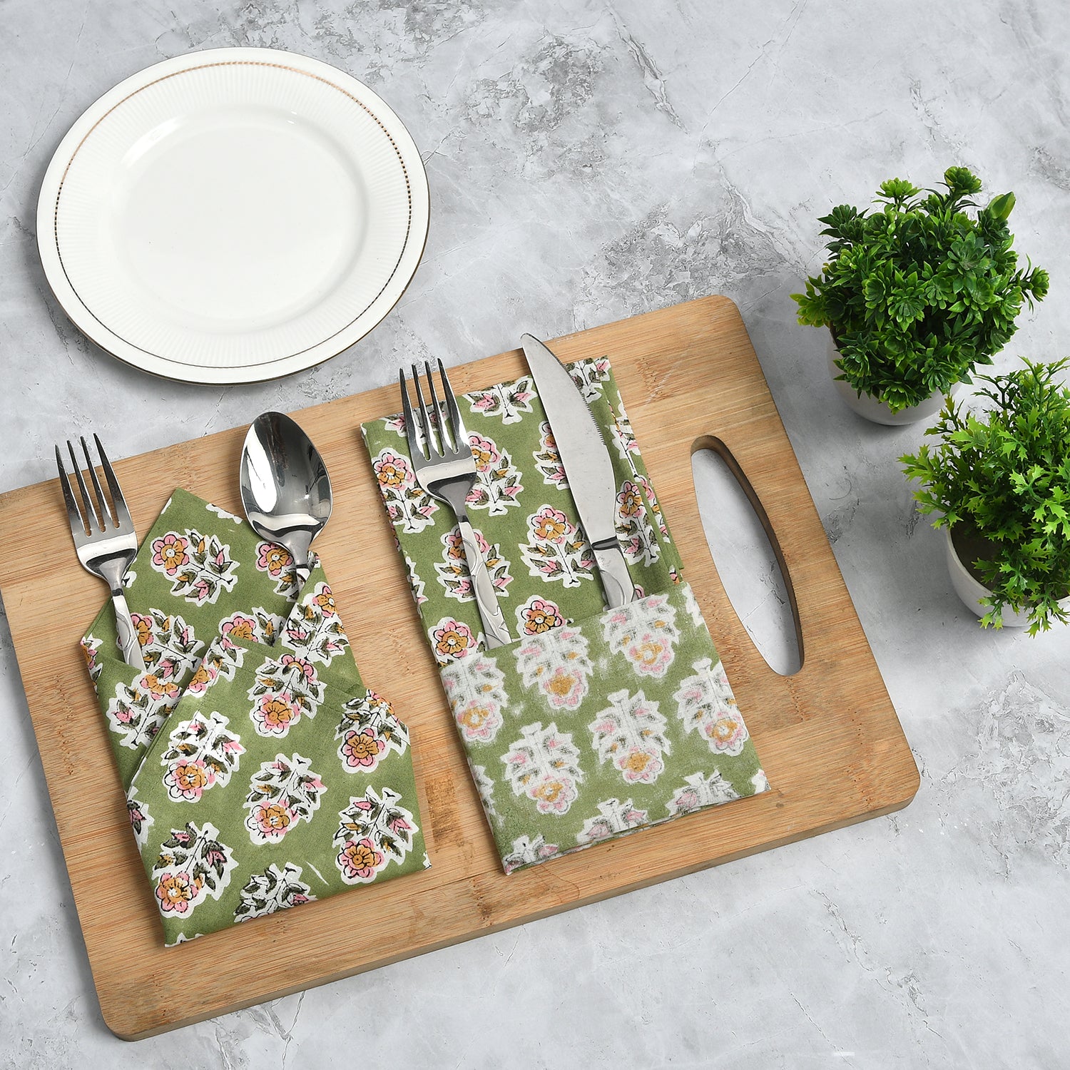 Cotton Cloth Napkins - Jade Green