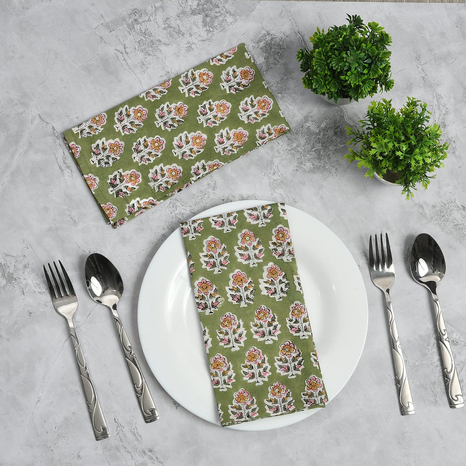 Cotton Cloth Napkins - Jade Green