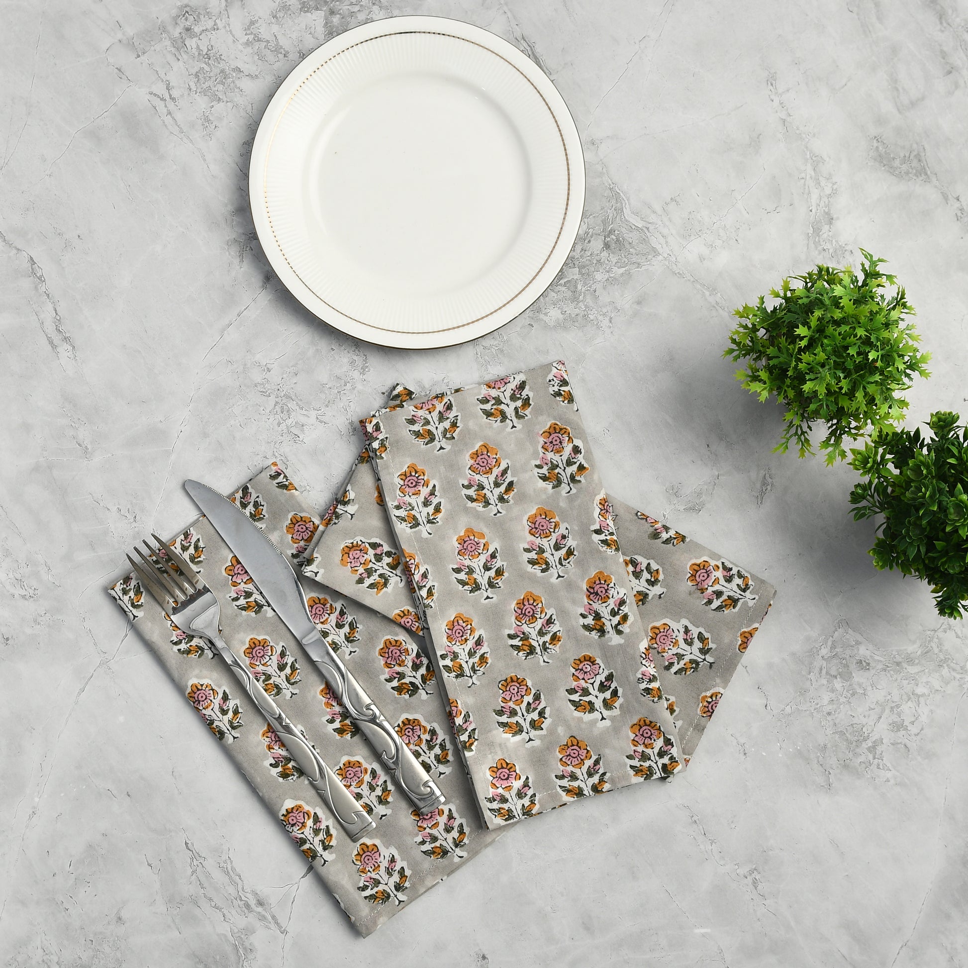 Cotton Cloth Napkins - Labra Gray