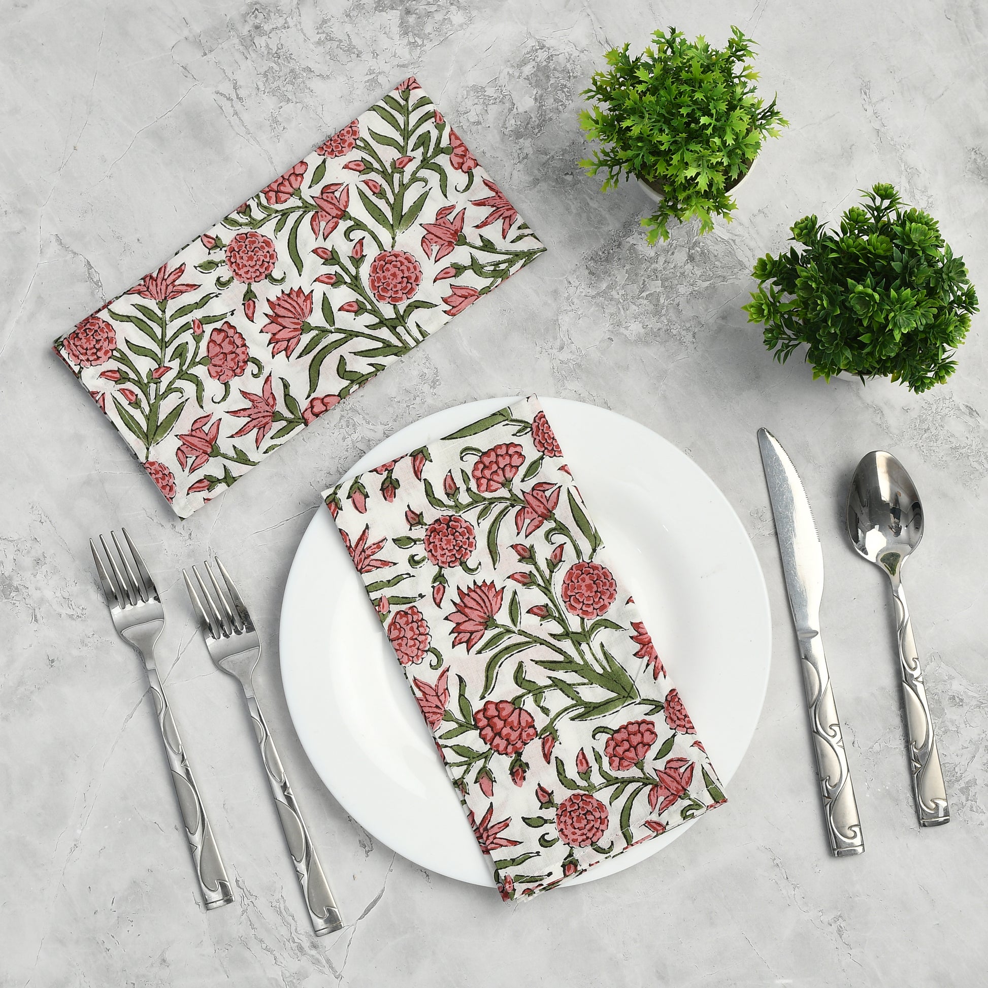 Cotton Cloth Napkins - Red Garnet