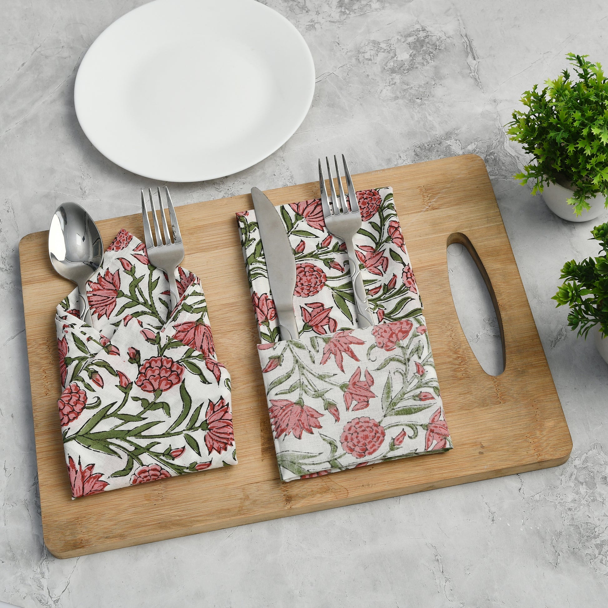 Cotton Cloth Napkins - Red Garnet