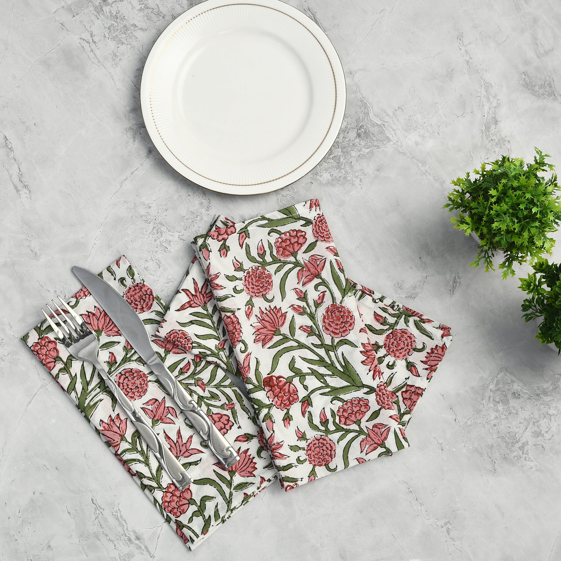 Cotton Cloth Napkins - Red Garnet