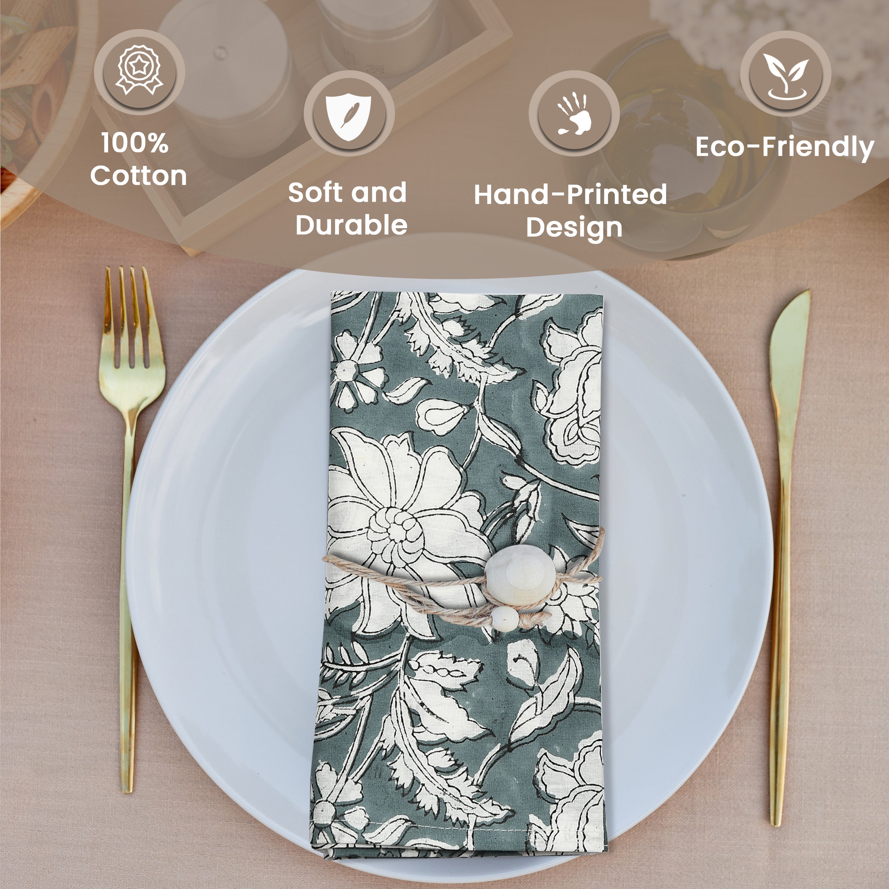 Cotton Cloth Napkins - Gray Color