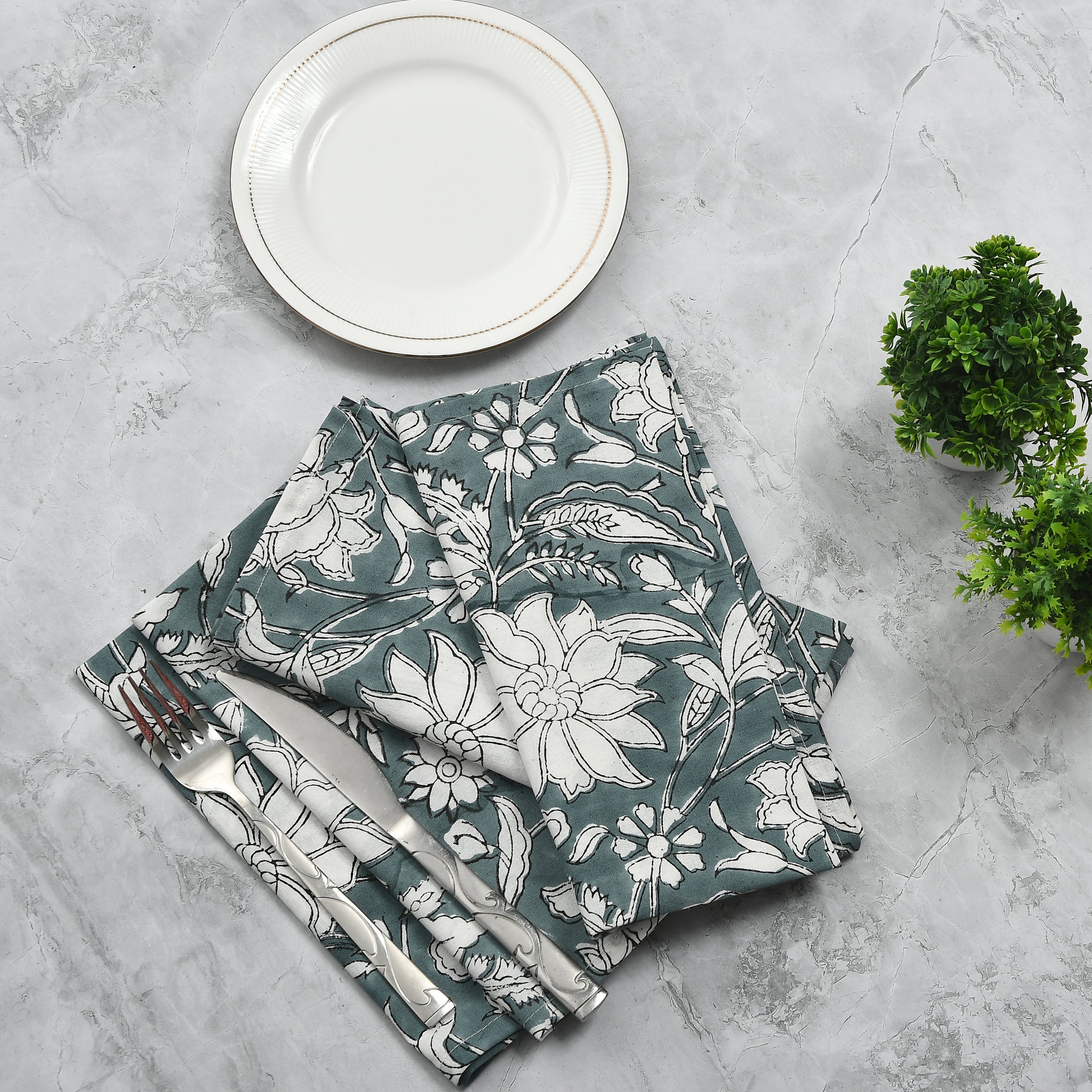 Cotton Cloth Napkins - Gray Color