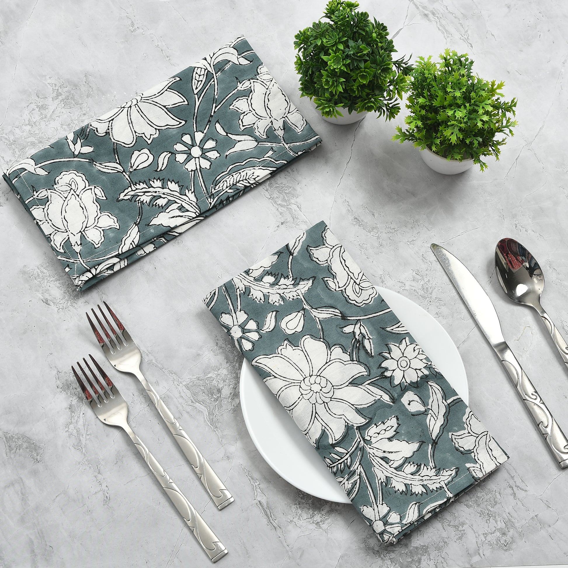 Cotton Cloth Napkins - Gray Color