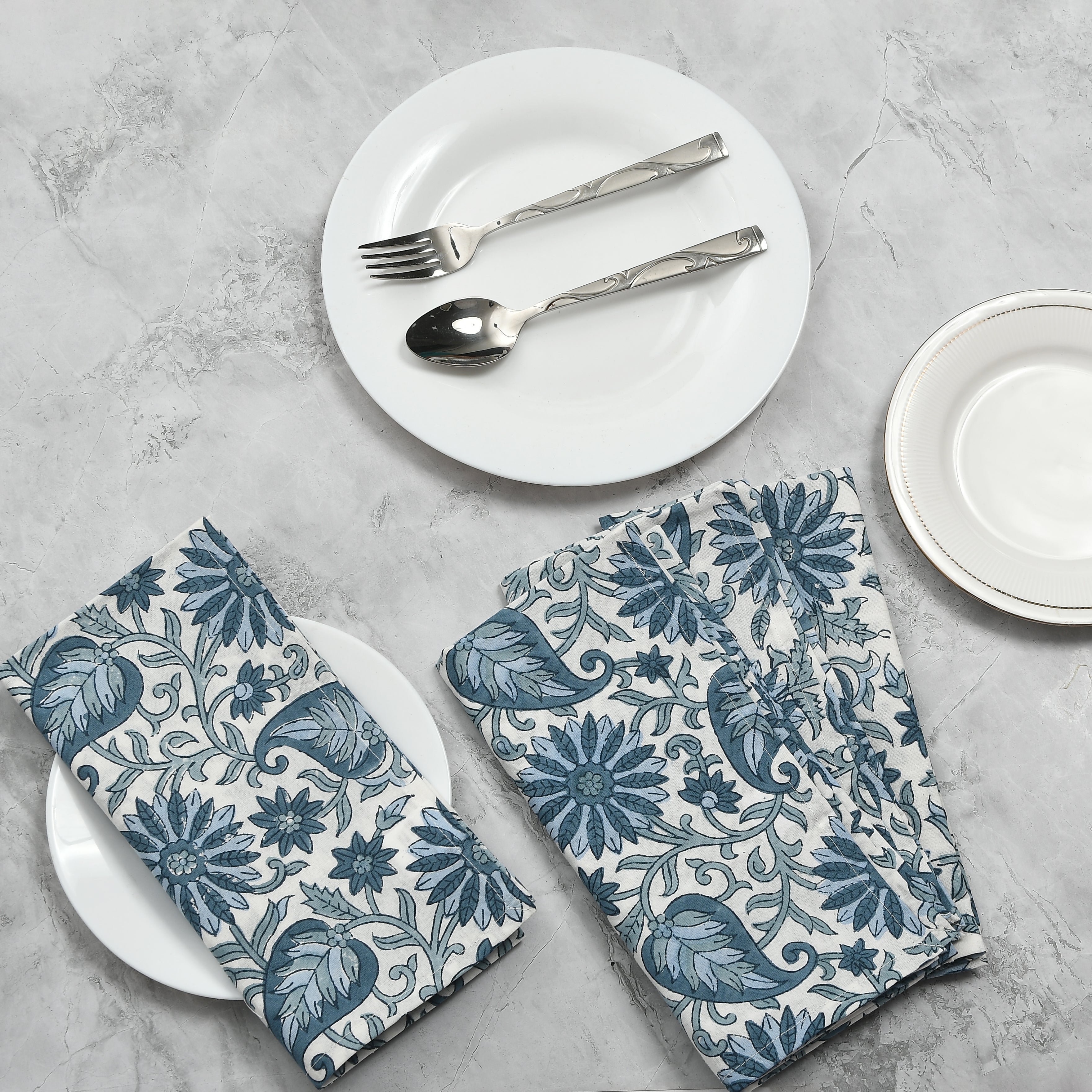 Cotton Cloth Napkins - Blue Color