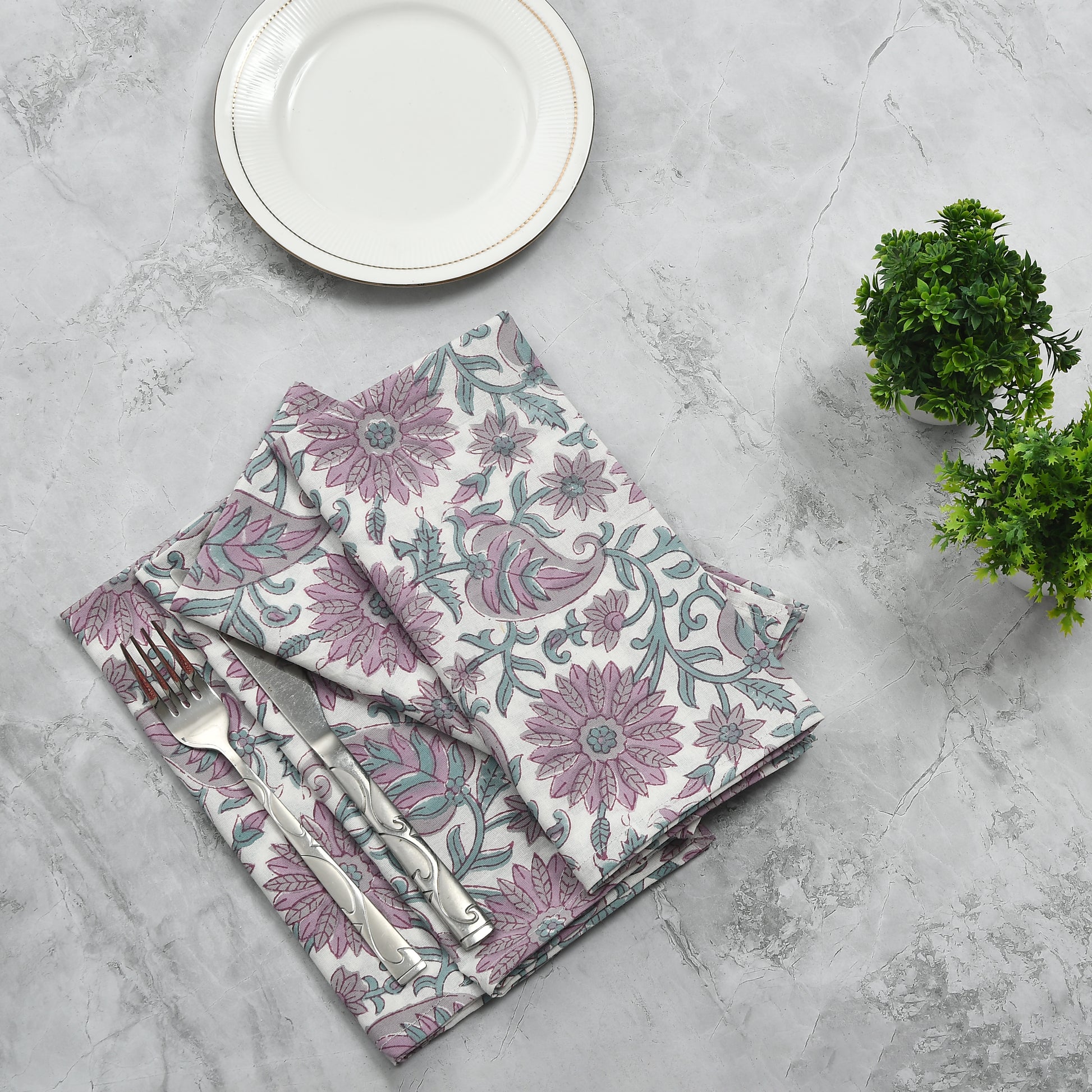 Cotton Cloth Napkins - Lavender