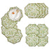 Agate green cotton placemat with scalloped embroidery detail