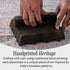 handblock printed Neutral gray scalloped placemat for versatile table styling