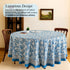 blue and white indian floral 100% cotton breathable round tablecloth