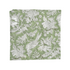 Flat lay of single folded green floral napkin