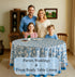 blue and white indian floral 100% cotton breathable round tablecloth