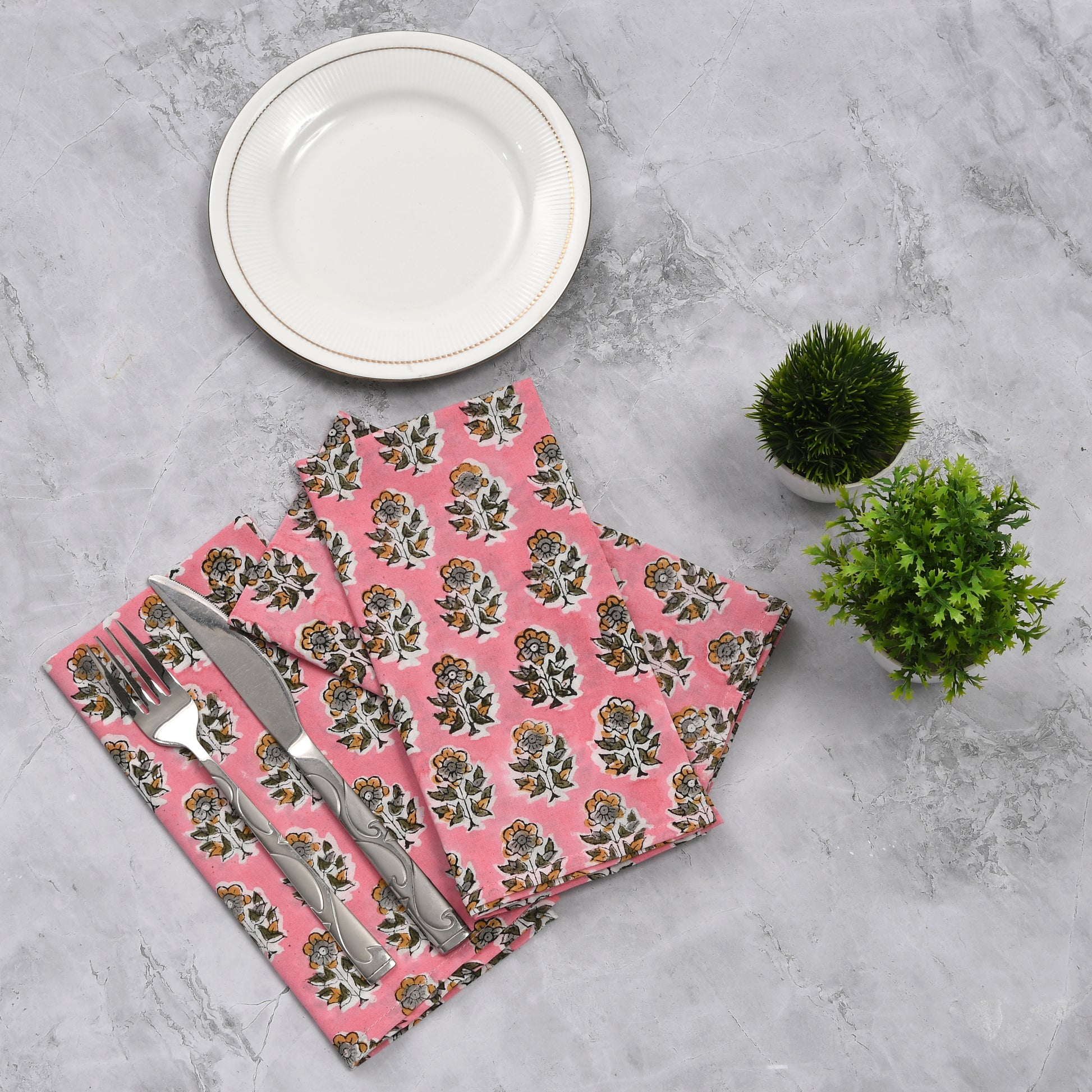 Cotton Cloth Napkins - Poppy Pink