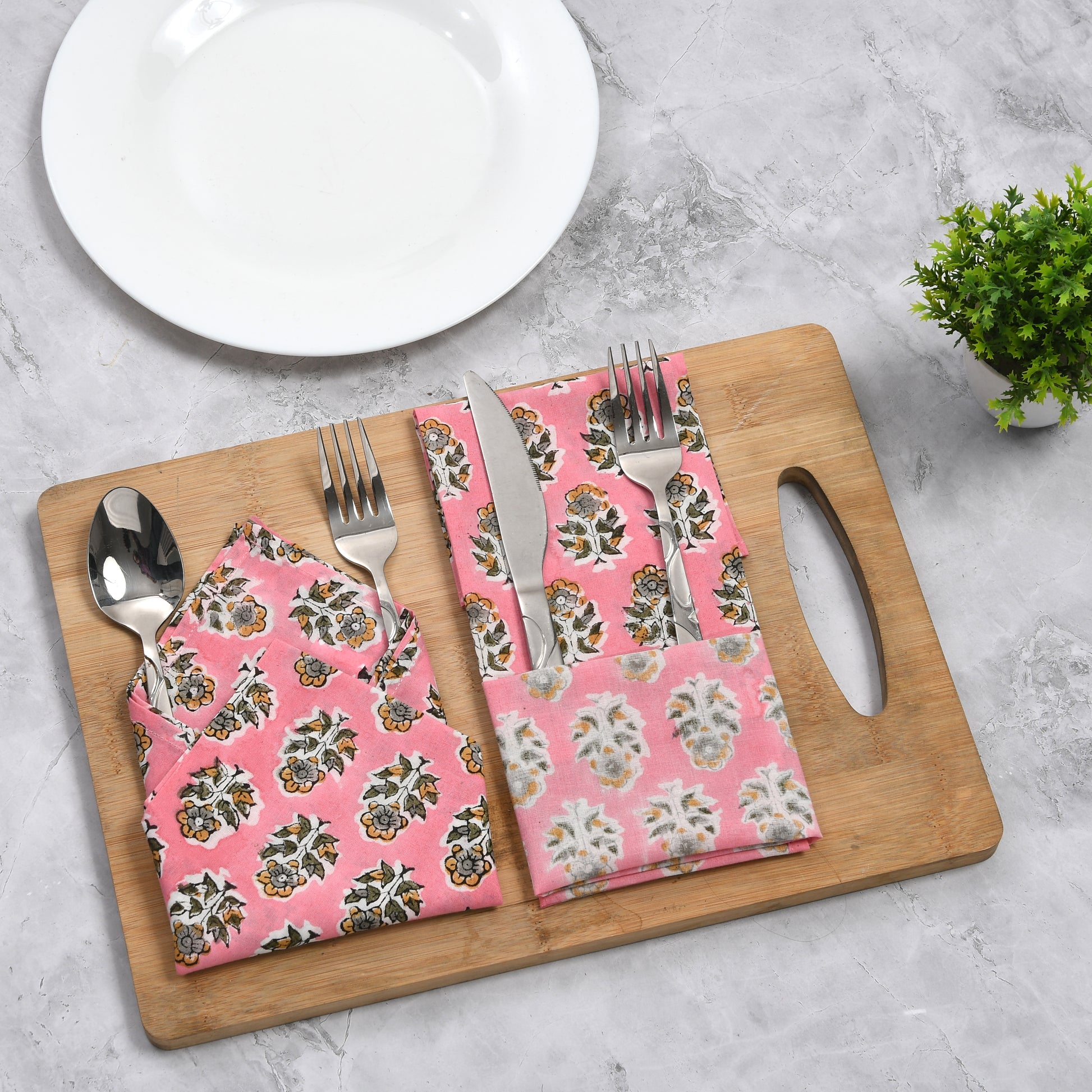 Cotton Cloth Napkins - Poppy Pink