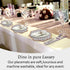 Labra gray cotton placemat layered under white dinnerware