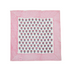 Single flat lay of pink and white floral cotton napkin.