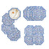 Deep indigo blue cotton placemat with scalloped edge