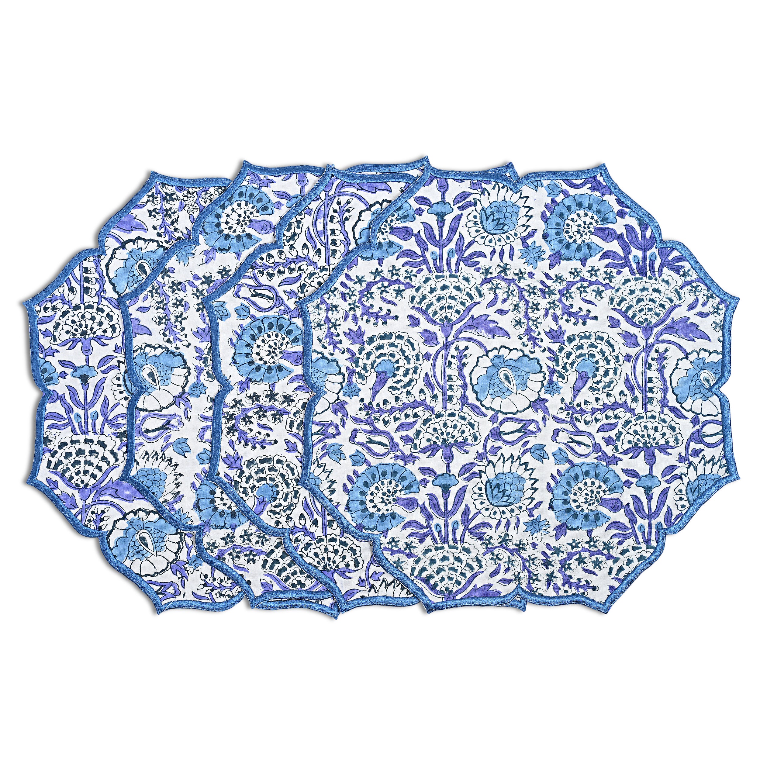 set of 4 indigo cotton placemat for moody and modern decor