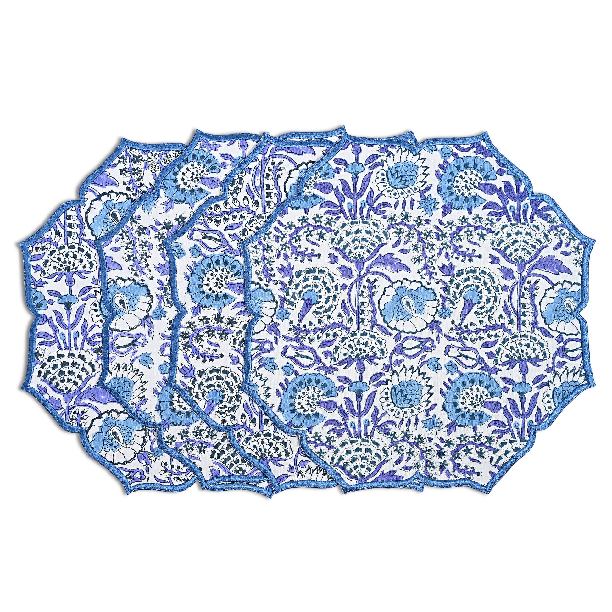set of 4 indigo cotton placemat for moody and modern decor