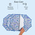 machine washable and dryer safe Indigo blue cotton placemat with refined embroidery
