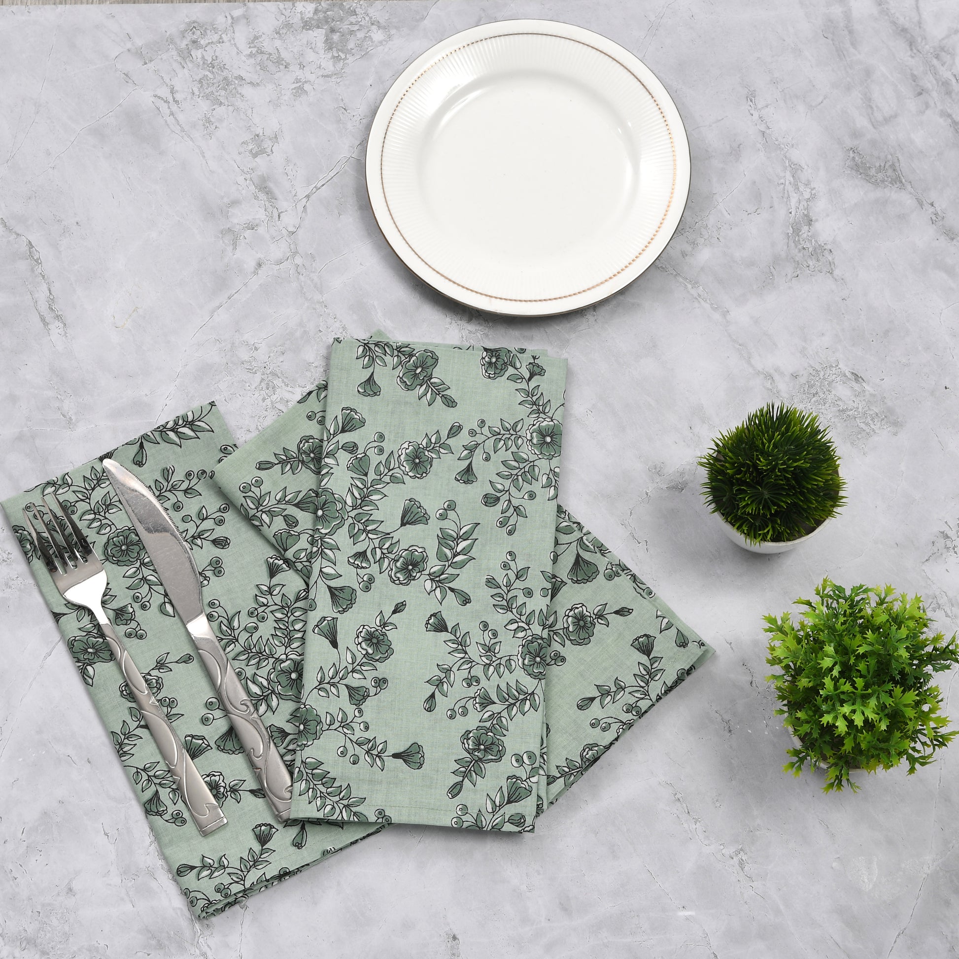 Cotton Cloth Napkins - Laurel Green