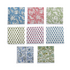Grid preview of all five napkin print variants in one image on white background.