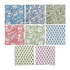 Grid preview of all five napkin print variants in one image on white background.
