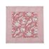 pink botanical block-printed cotton napkin in close-up.