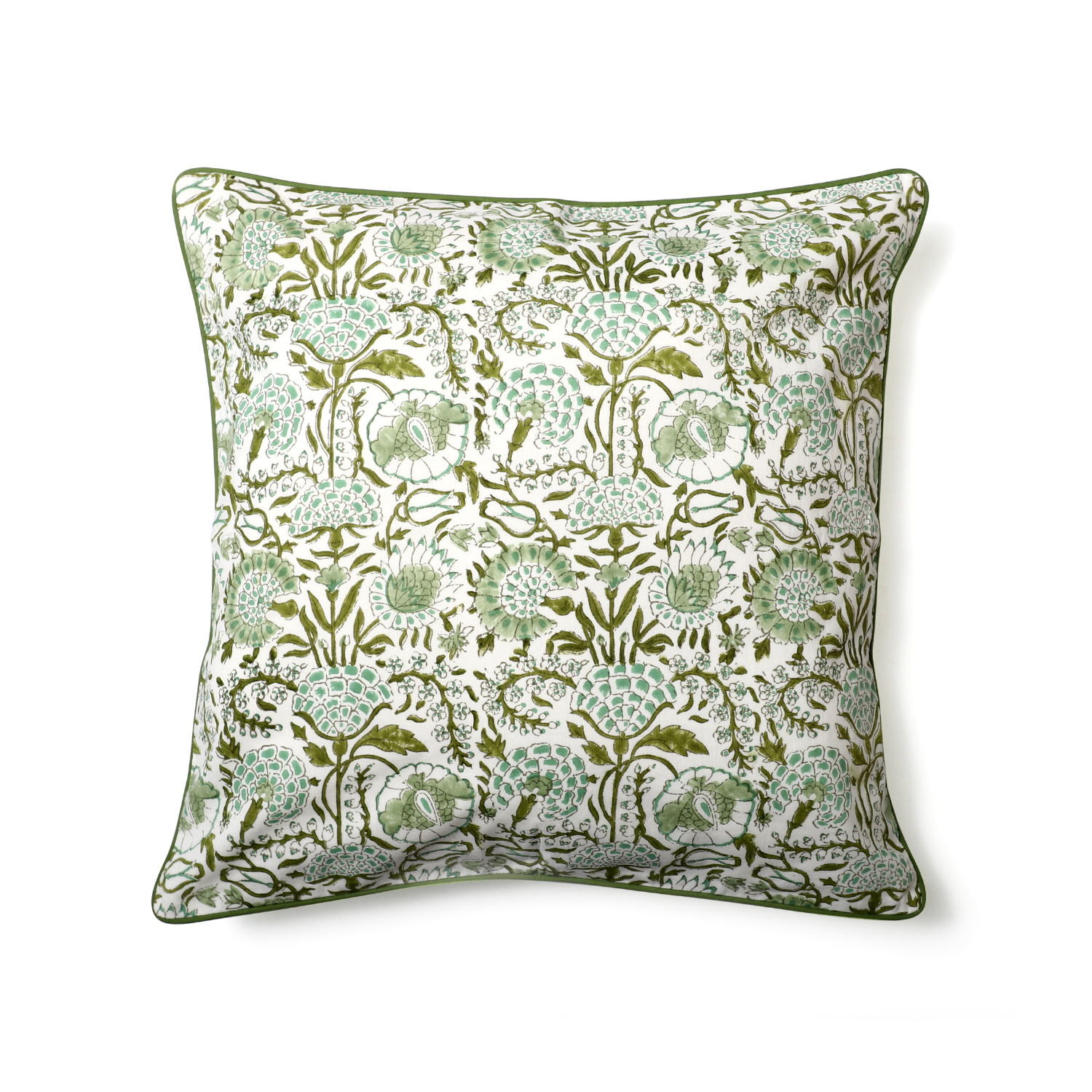 Piping Throw Pillow Covers - Agate Green (Set of 2)