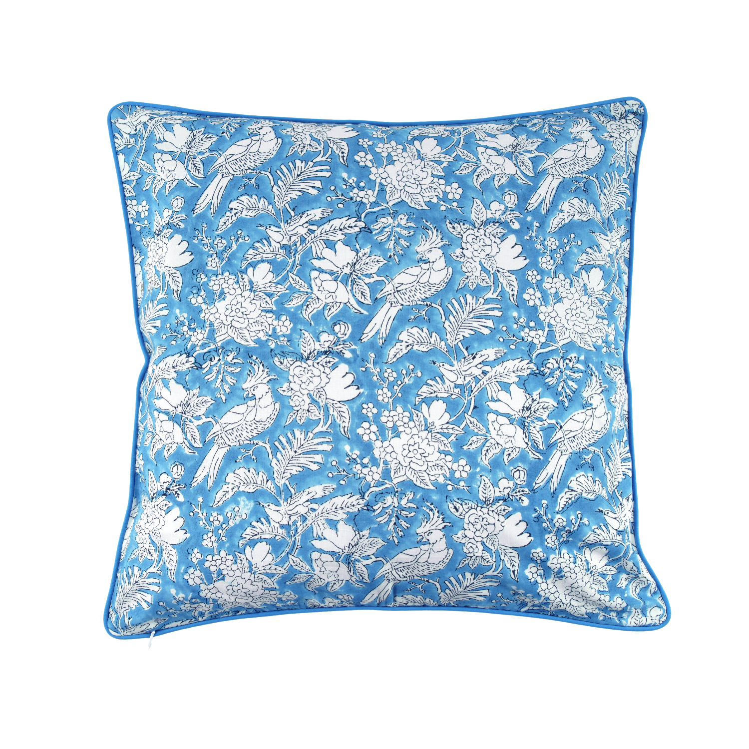 Piping Throw Pillow Covers - Blue Sapphire (Set of 2)
