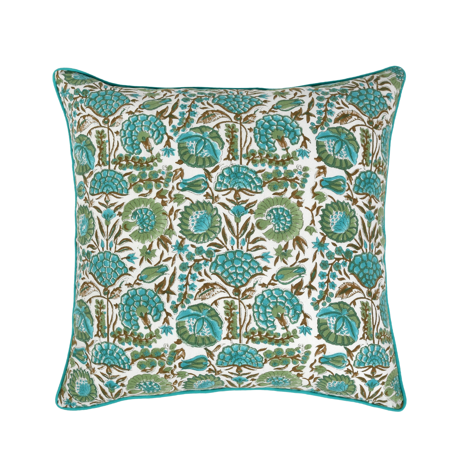 Piping Throw Pillow Covers - Aqua Green (Set of 2)
