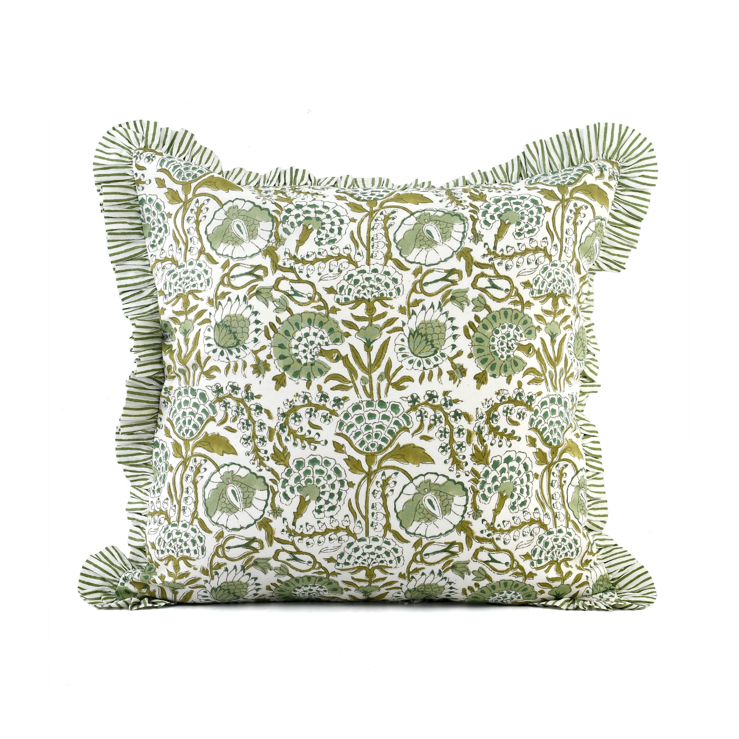Ruffle Throw Pillow Covers -  Agate Green