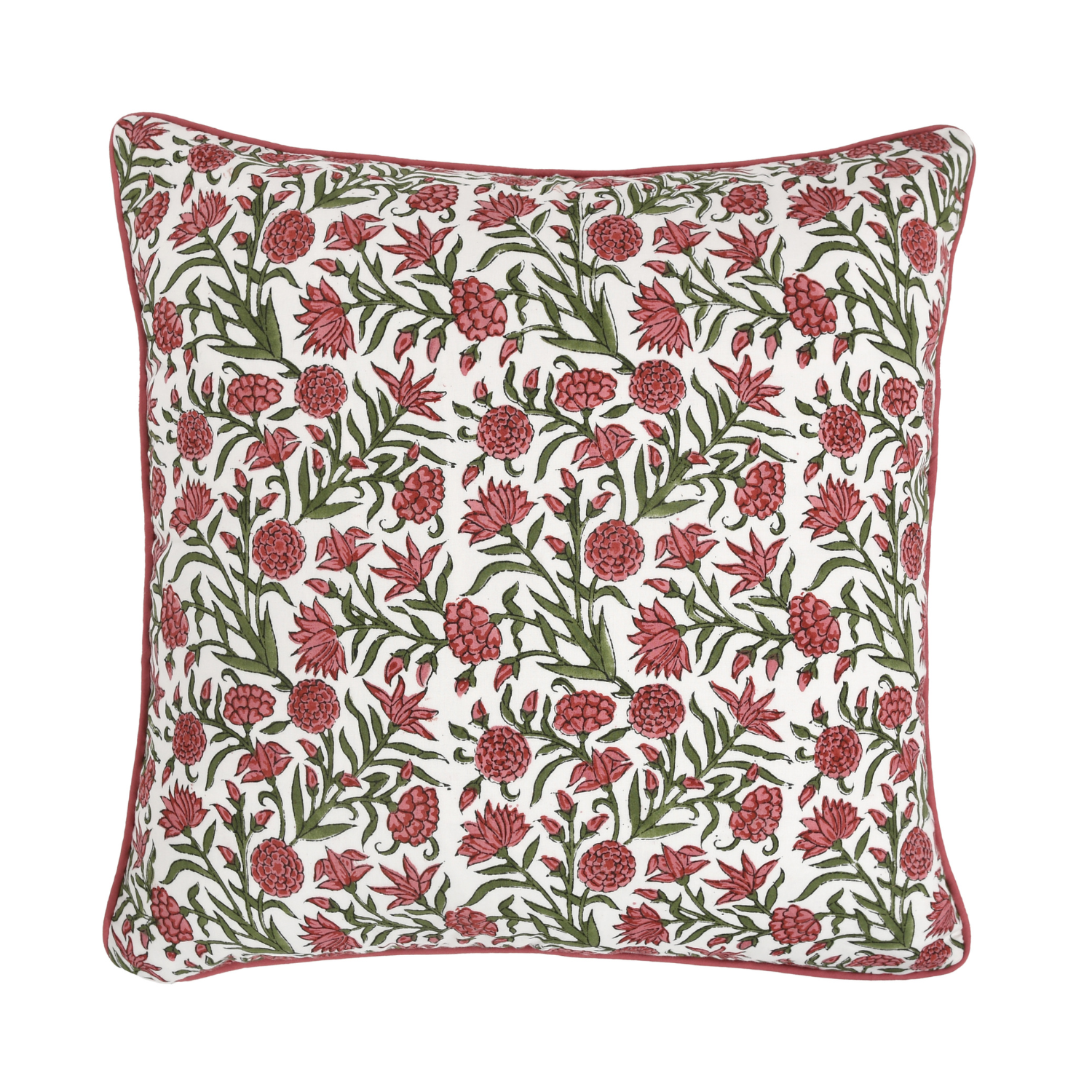 Piping Throw Pillow Covers - Red Garnet (Set of 2)
