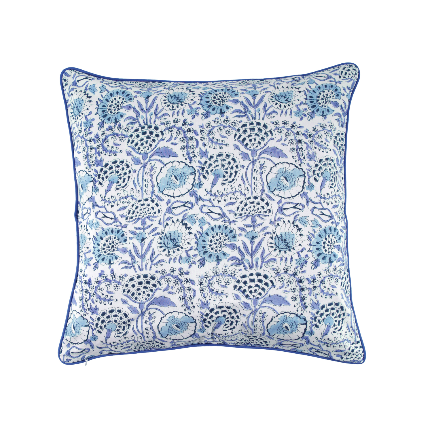 Piping Throw Pillow Covers - Indigo Blue (Set of 2)