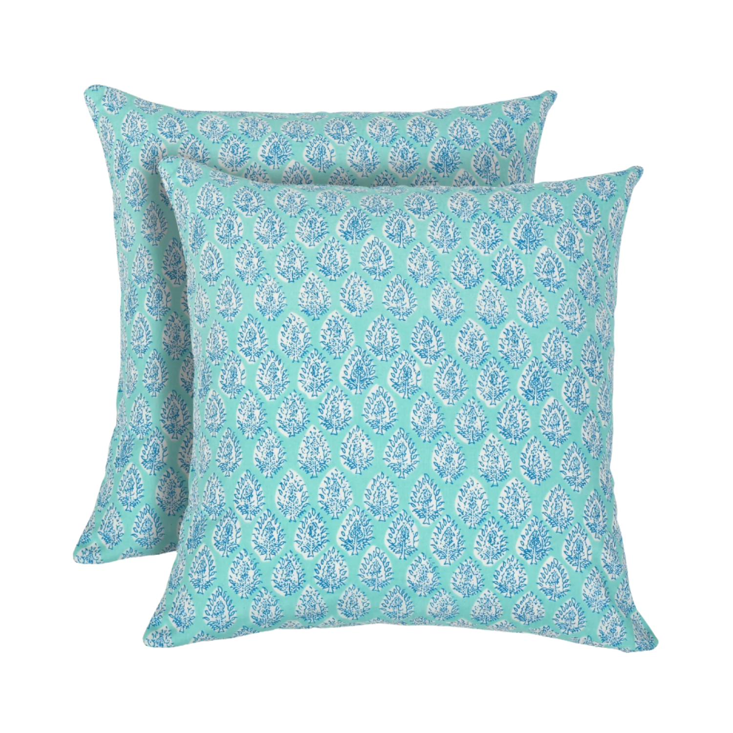 Boho cotton pillow covers set of 2 with hand-block printed patterns