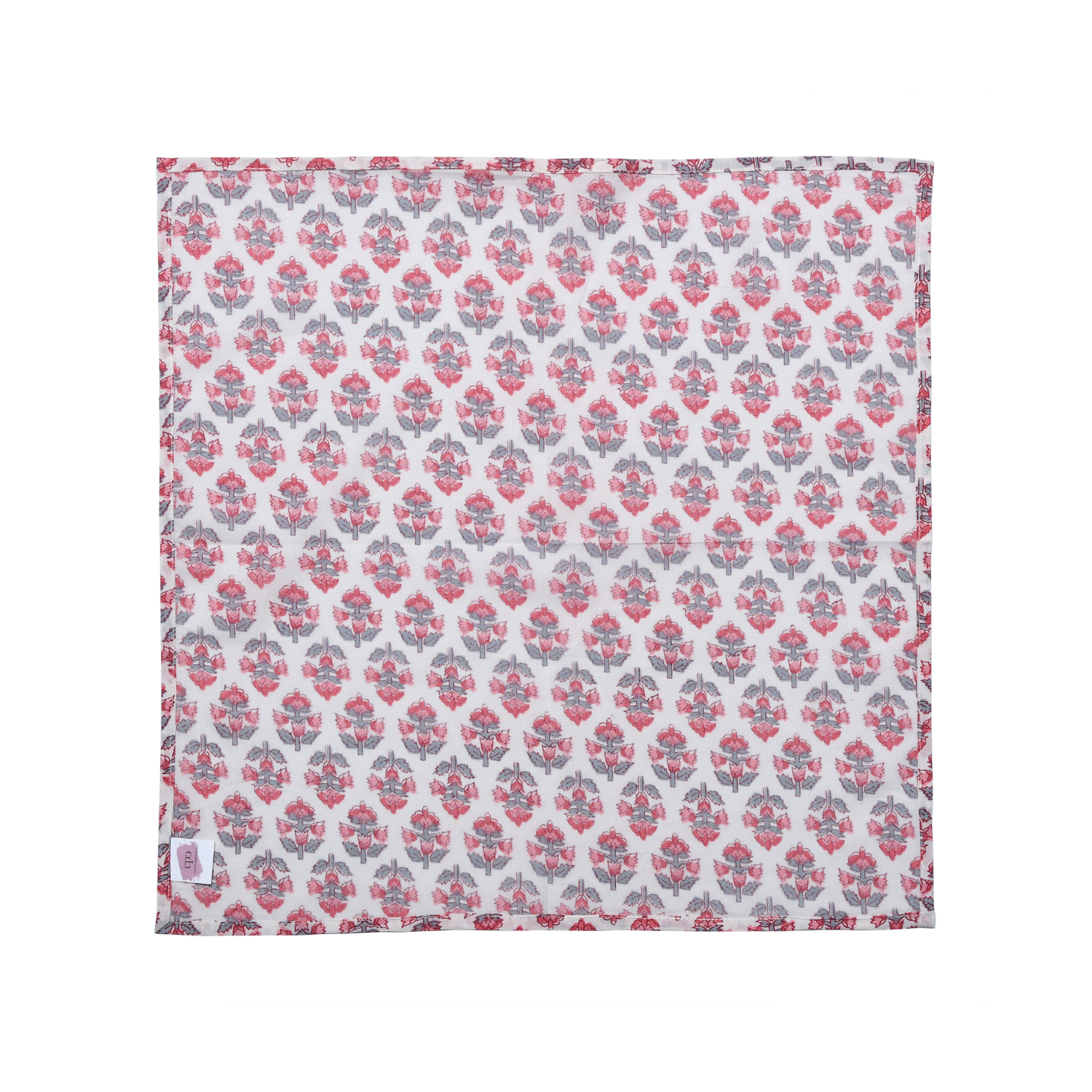 Cotton Cloth Napkins - Red and Gray