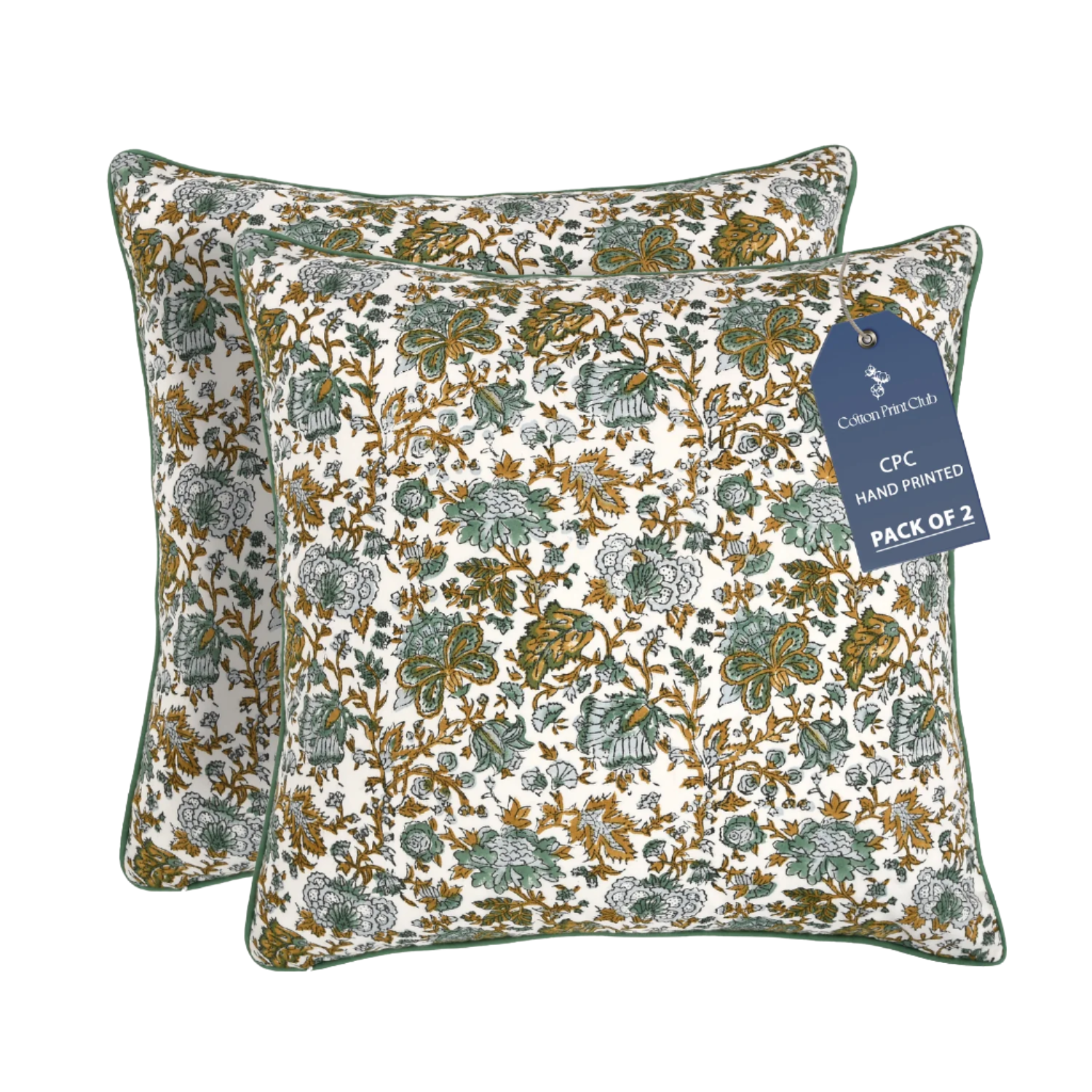 Piping Throw Pillow Covers - Topaz Blue (Set of 2)