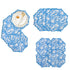 Blue sapphire cotton placemat with scalloped embroidery