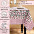 Red Garnet 100% Cotton Tablecloth on Farmhouse Table