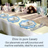 Blue sapphire scalloped edge placemat with floral threadwork