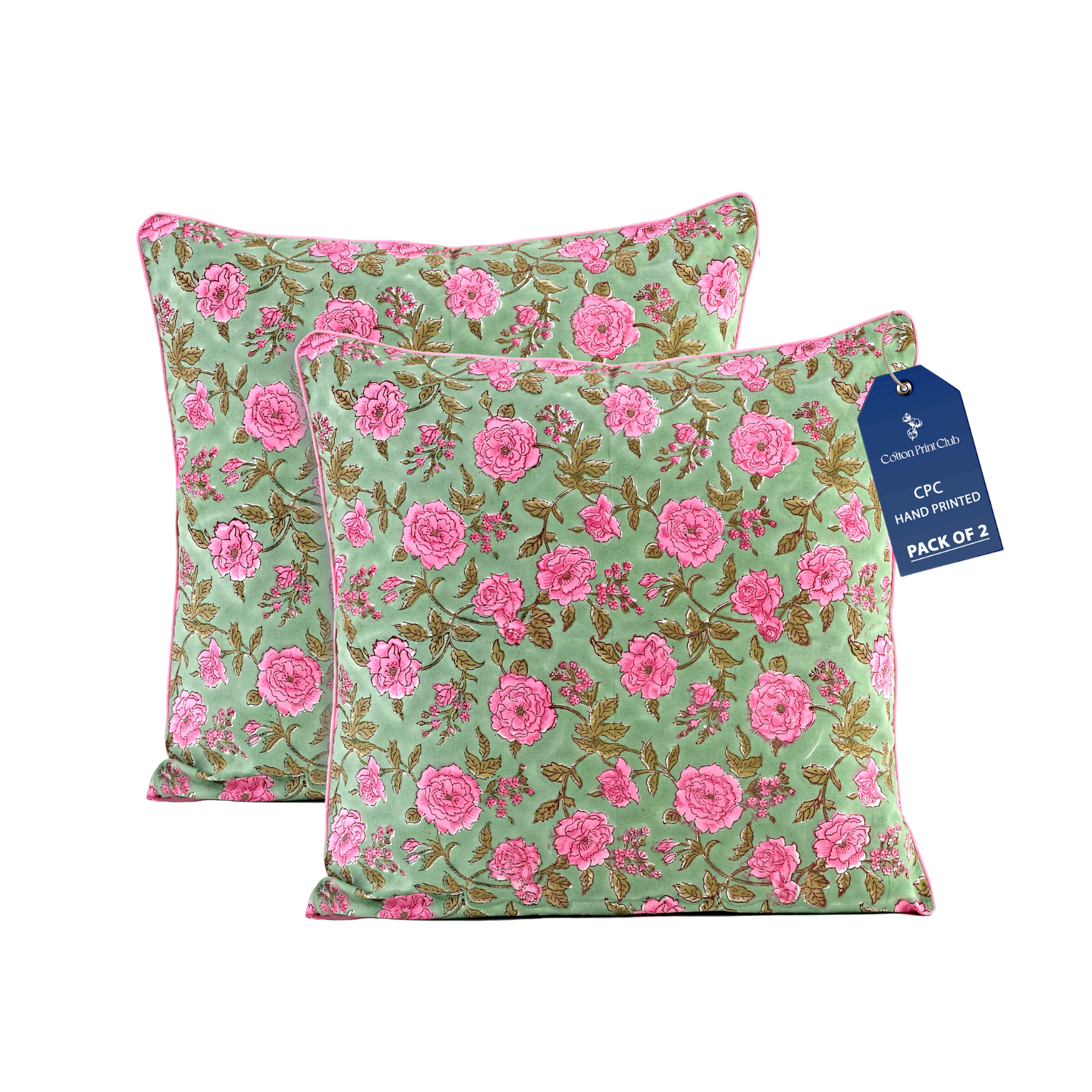 Piping Throw Pillow Covers - Pink Tourmaline (Set of 2)