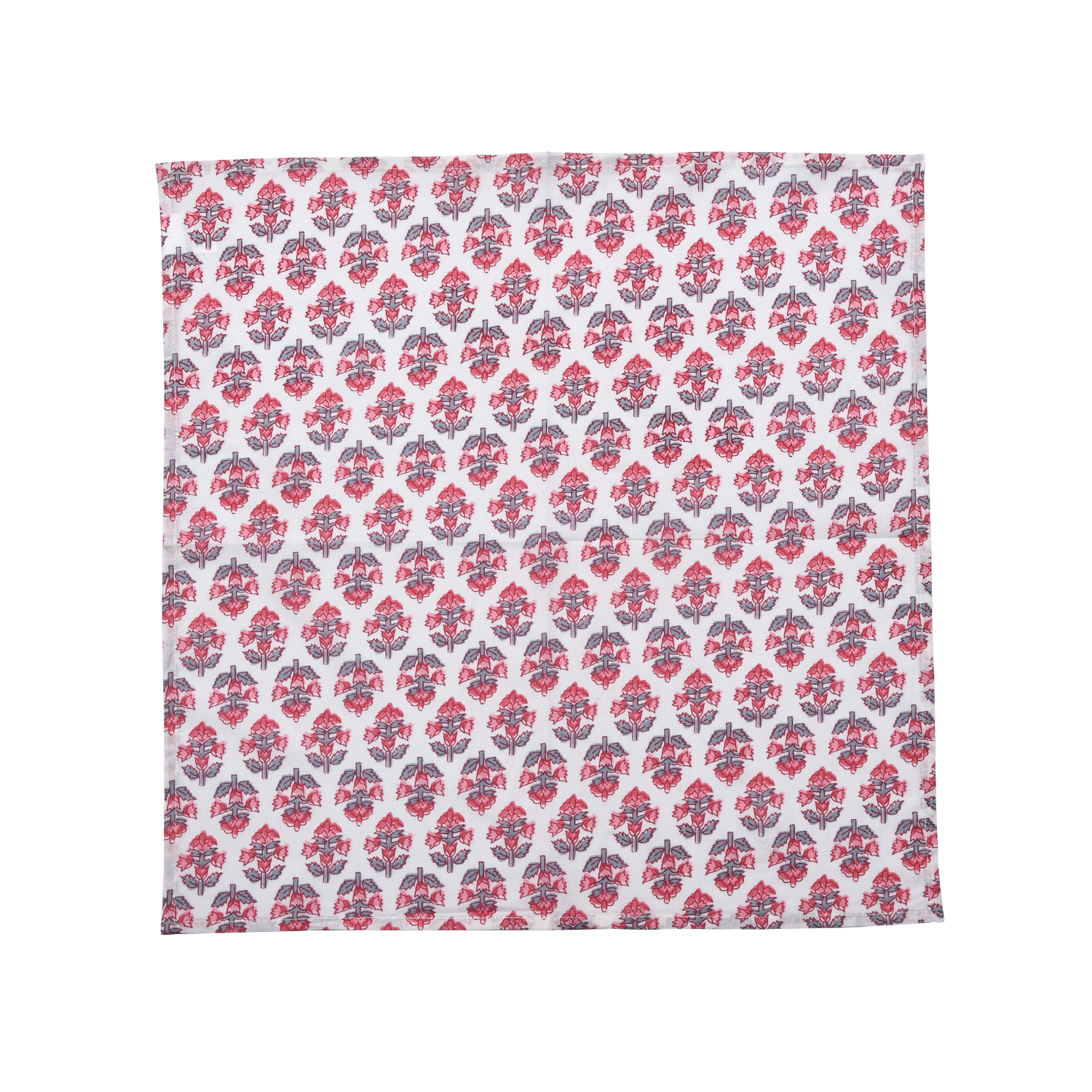 Cotton Cloth Napkins - Red and Gray