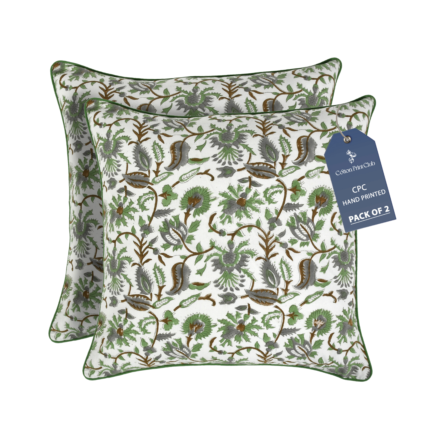 Piping Throw Pillow Covers - Mint Green (Set of 2)